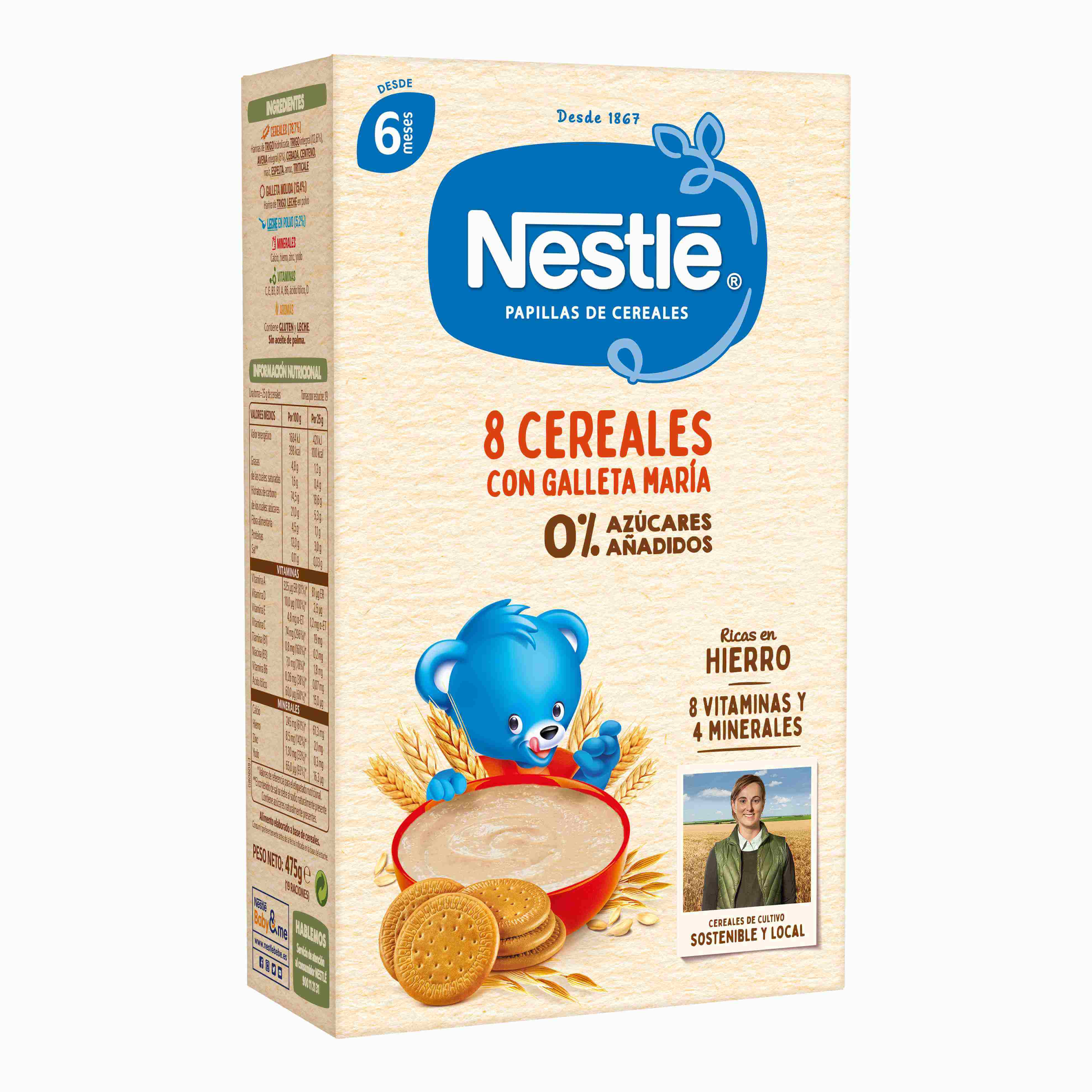 Nestlé 8 Cereales con Galleta María 900g